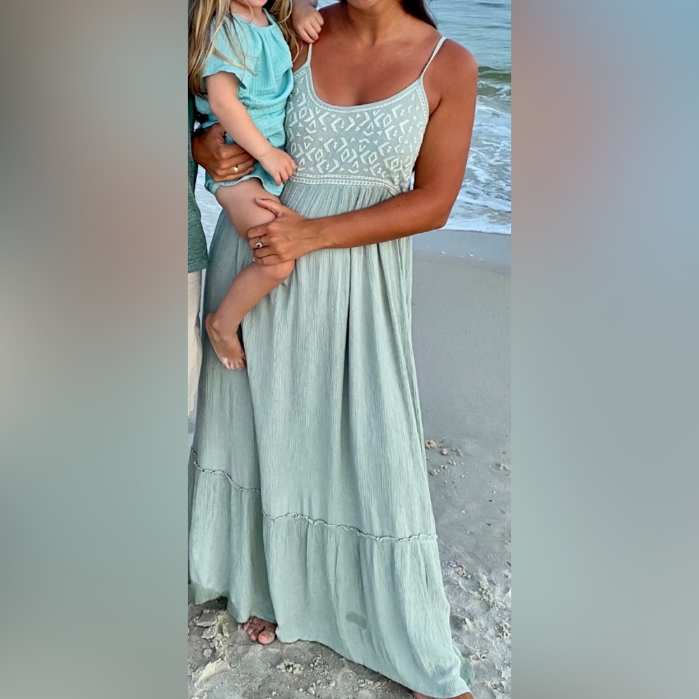 sage green maxi aztec
